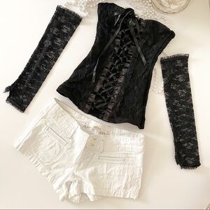 White Shorts with pockets.